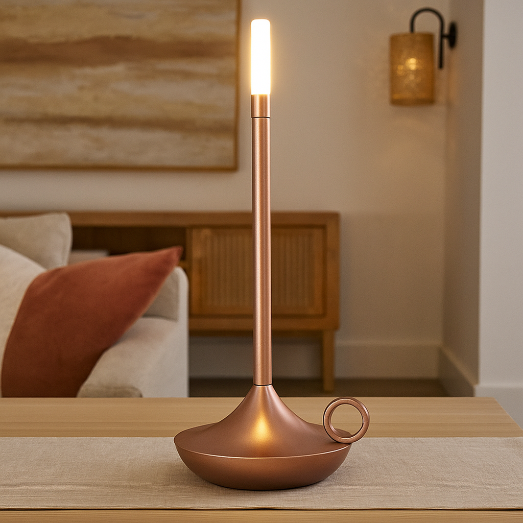 Candelabro Recargable de Aluminio | Vela LED Decorativa