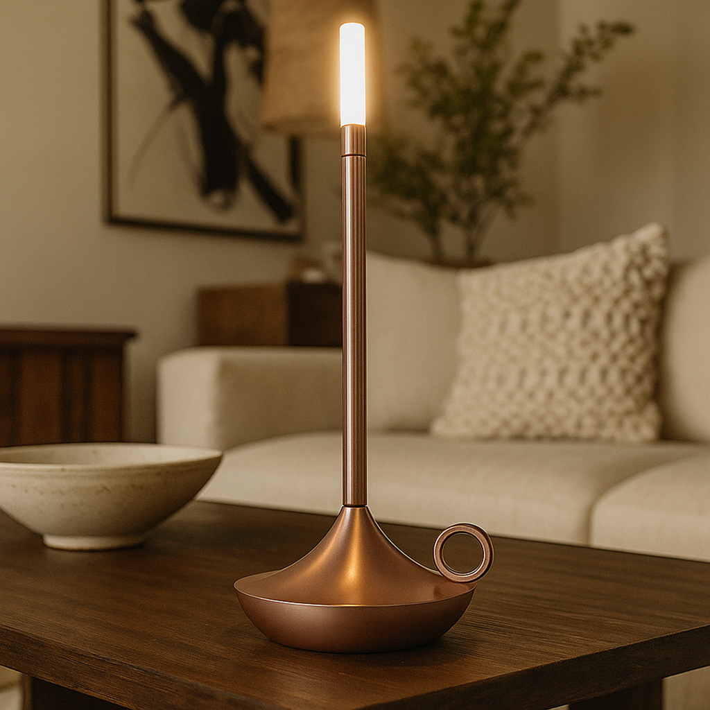 Candelabro Recargable de Aluminio | Vela LED Decorativa