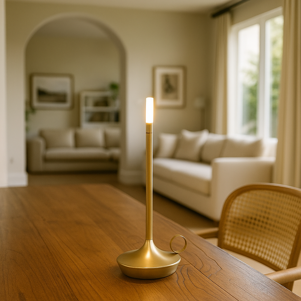 Candelabro Recargable de Aluminio | Vela LED Decorativa