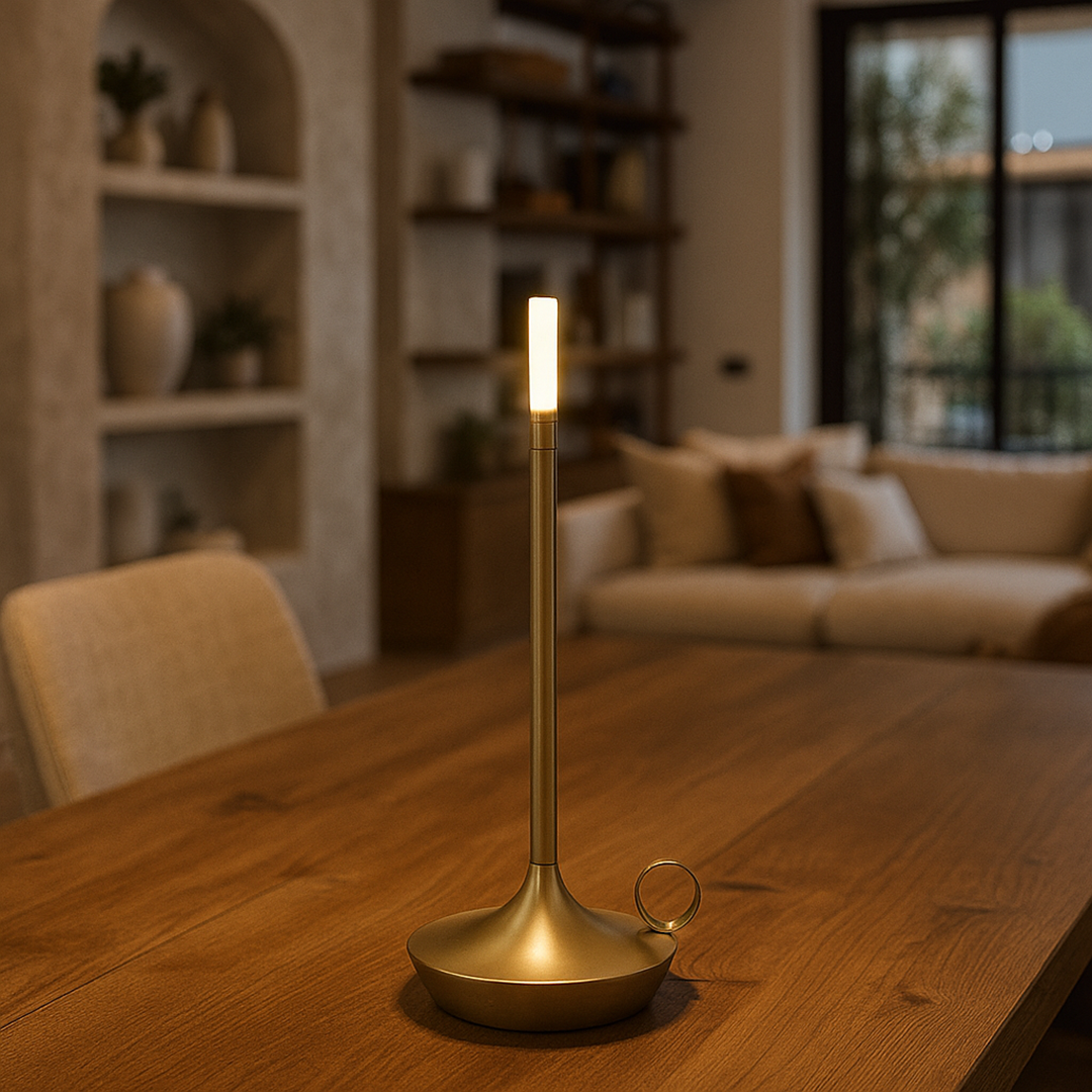 Candelabro Recargable de Aluminio | Vela LED Decorativa