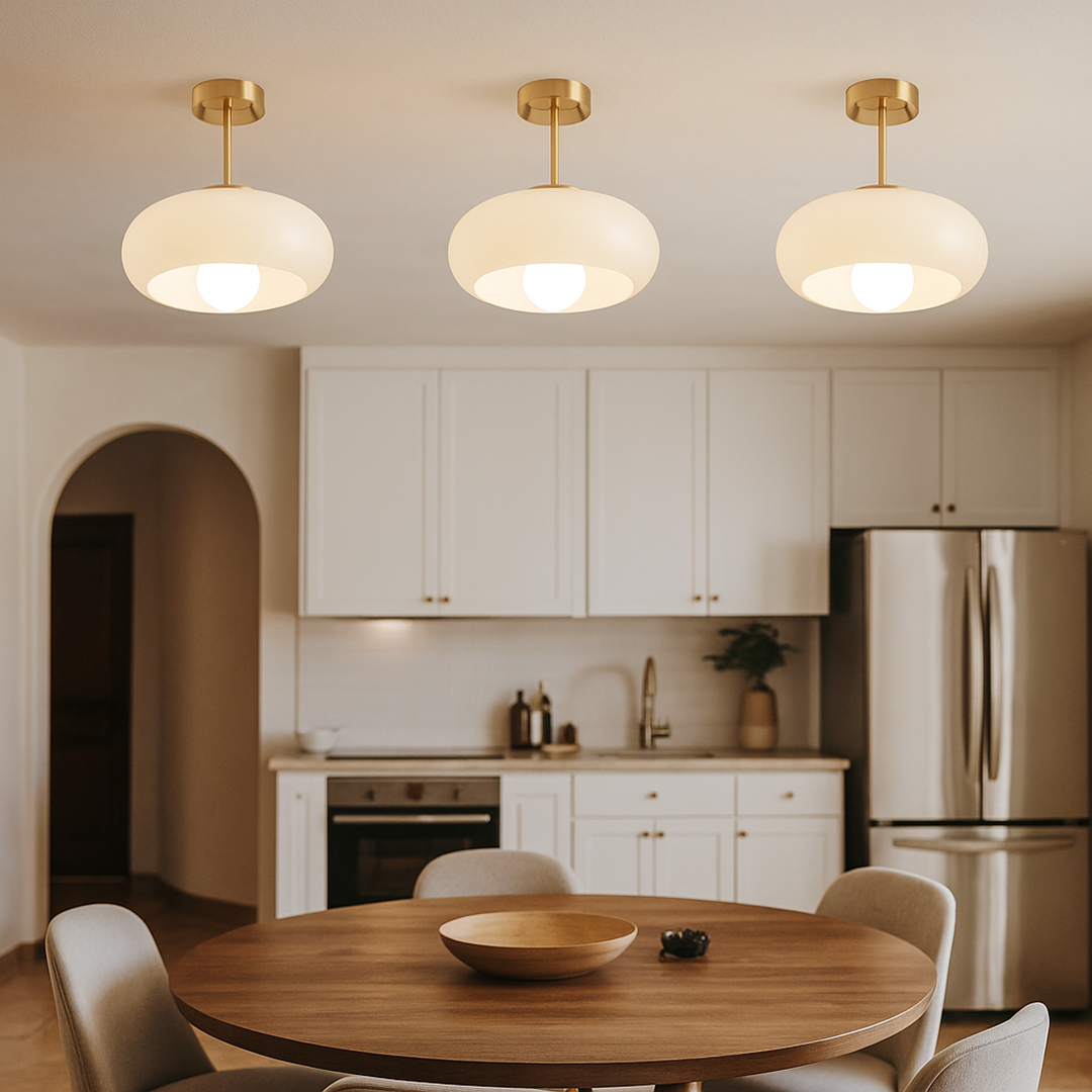 Lámpara de Techo de Vidrio | Estilo Escandinavo Natural