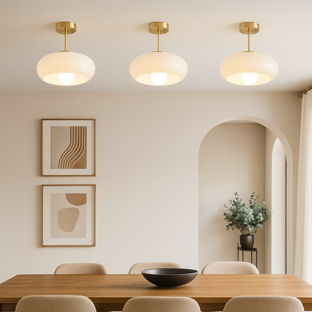 Lámpara de Techo de Vidrio | Estilo Escandinavo Natural