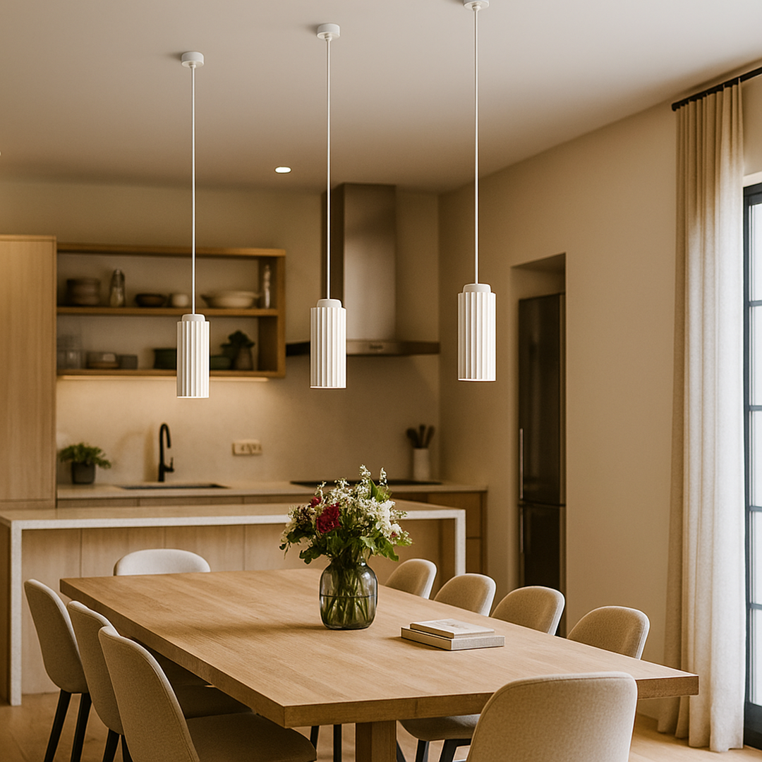 Lámpara Colgante de Metal y Vidrio | Diseño Escandinavo