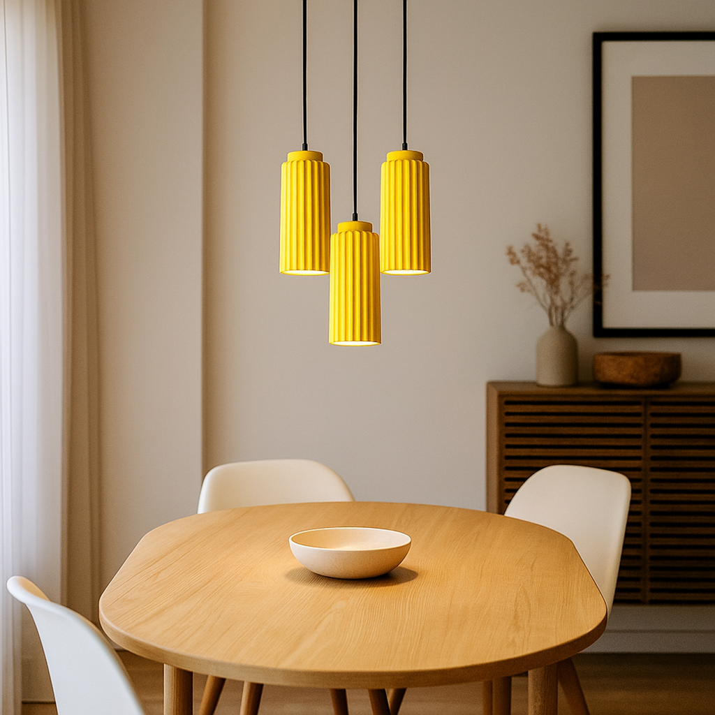 Lámpara Colgante de Metal y Vidrio | Diseño Escandinavo