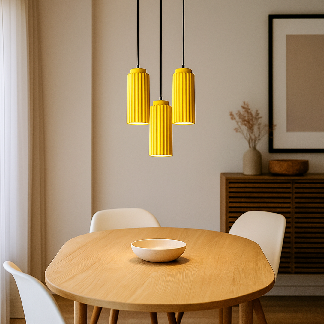 Lámpara Colgante de Metal y Vidrio | Diseño Escandinavo