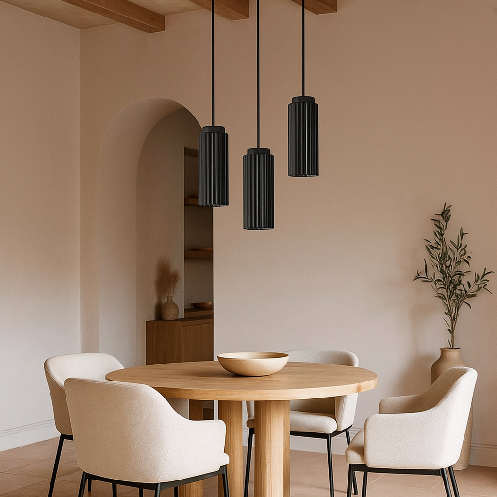 Lámpara Colgante de Metal y Vidrio | Diseño Escandinavo