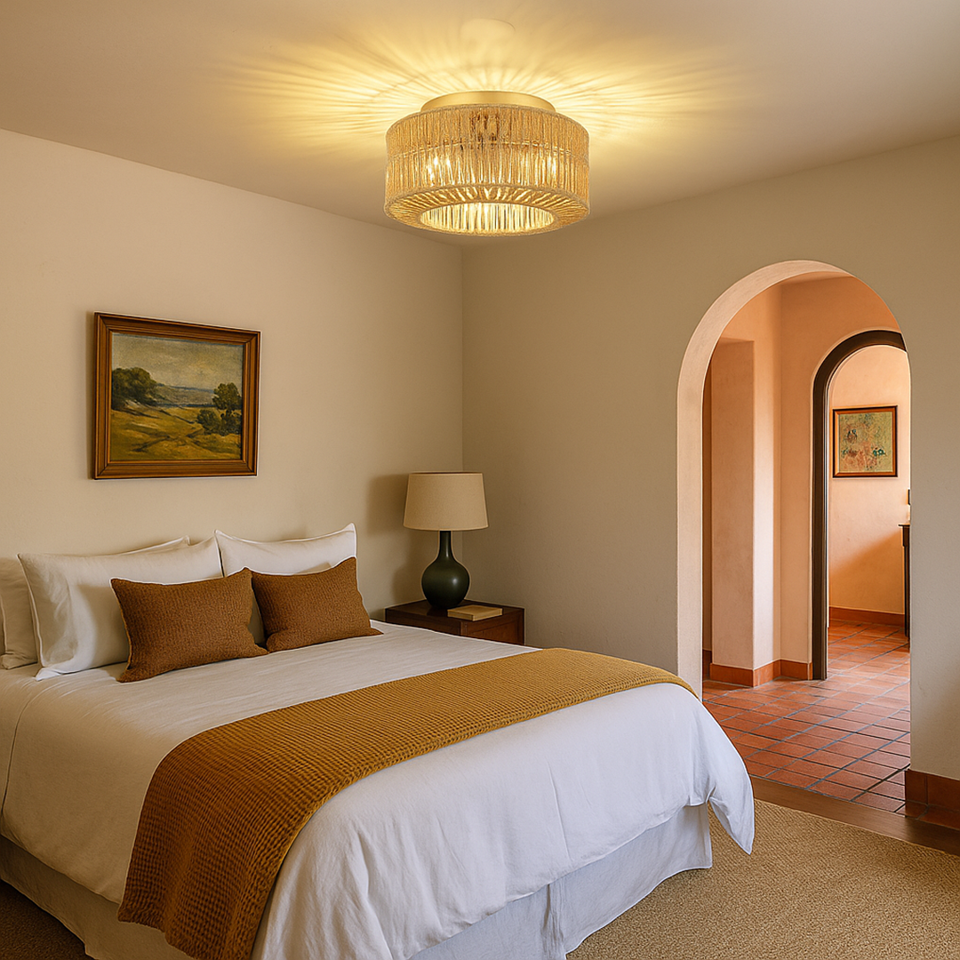 Lámpara de Techo de Ratán Boho | Casquillo E27