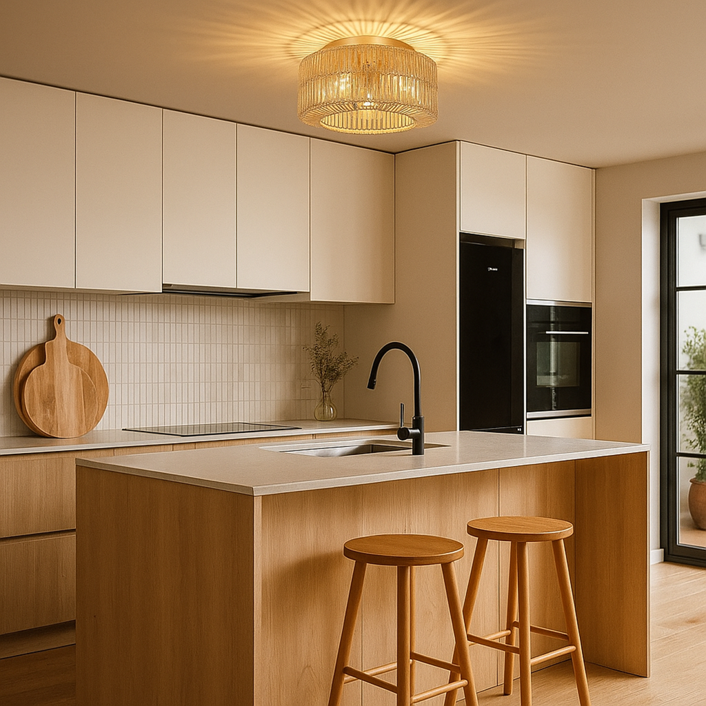 Lámpara de Techo de Ratán Boho | Casquillo E27