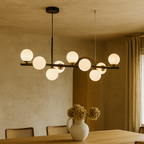 Lampada da Soffitto Sospesa in Vetro e Ferro | Altezza Regolabile