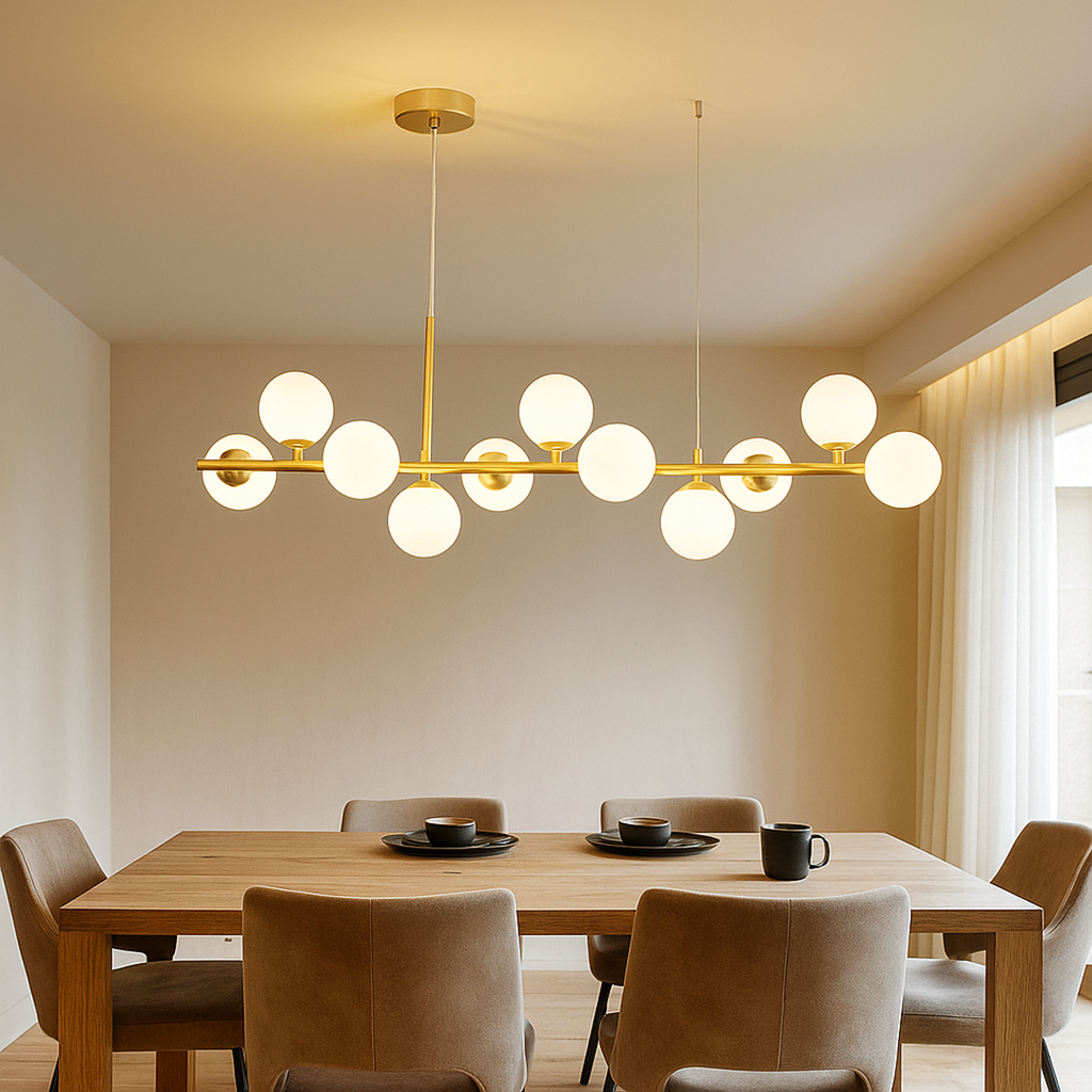 Lampada da Soffitto Sospesa in Vetro e Ferro | Altezza Regolabile