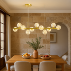 Lampada da Soffitto Sospesa in Vetro e Ferro | Altezza Regolabile