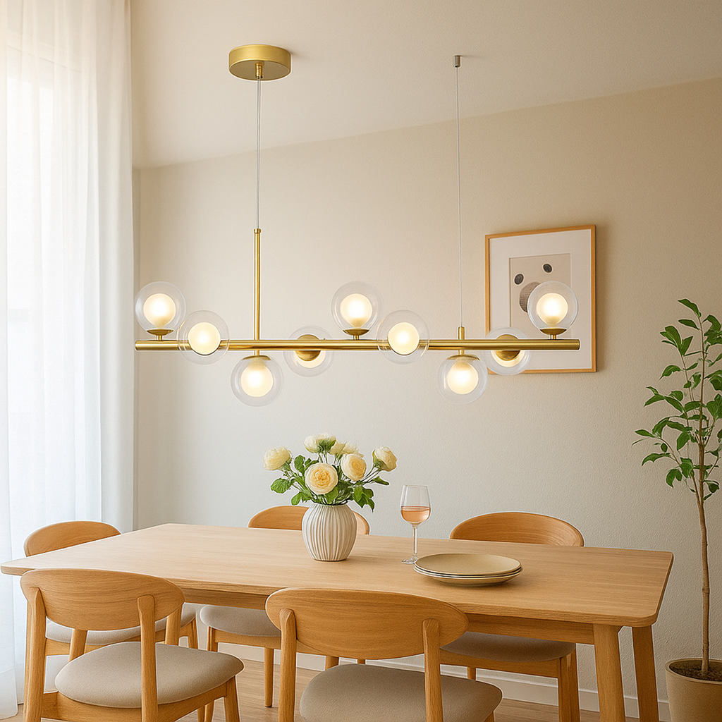 Lampada da Soffitto Sospesa in Vetro e Ferro | Altezza Regolabile