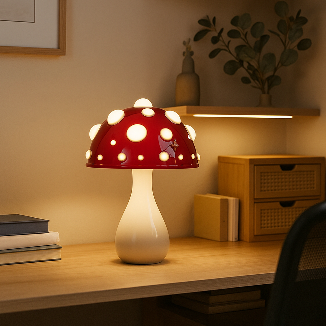 Lámpara de Mesa en Forma de Hongo | Luz Regulable LED