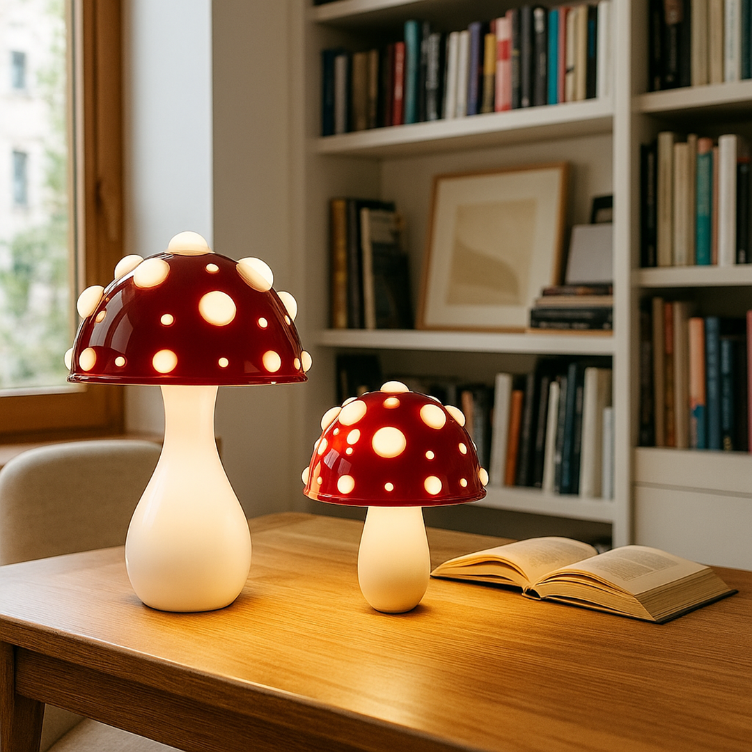 Lámpara de Mesa en Forma de Hongo | Luz Regulable LED
