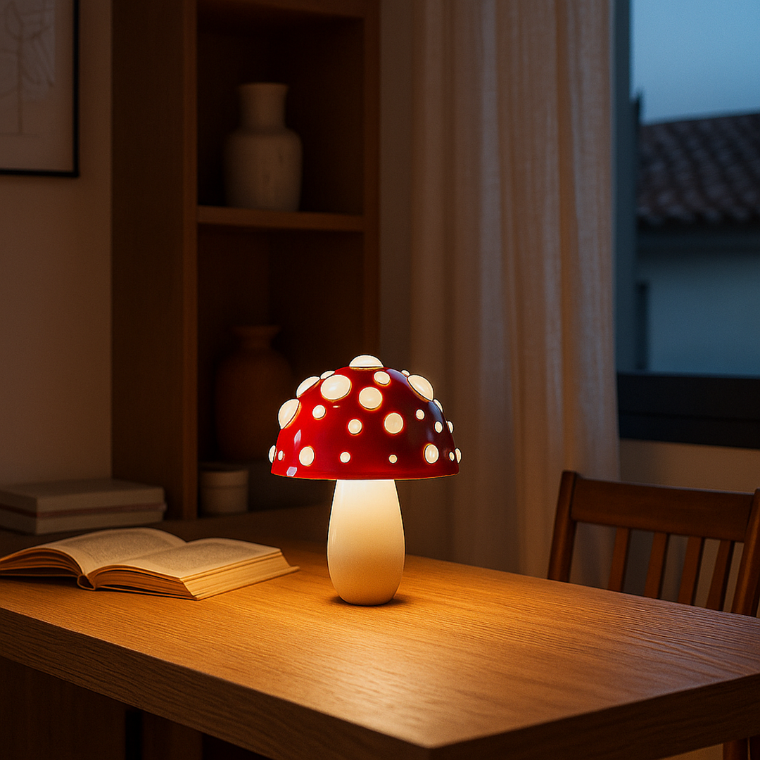Lámpara de Mesa en Forma de Hongo | Luz Regulable LED