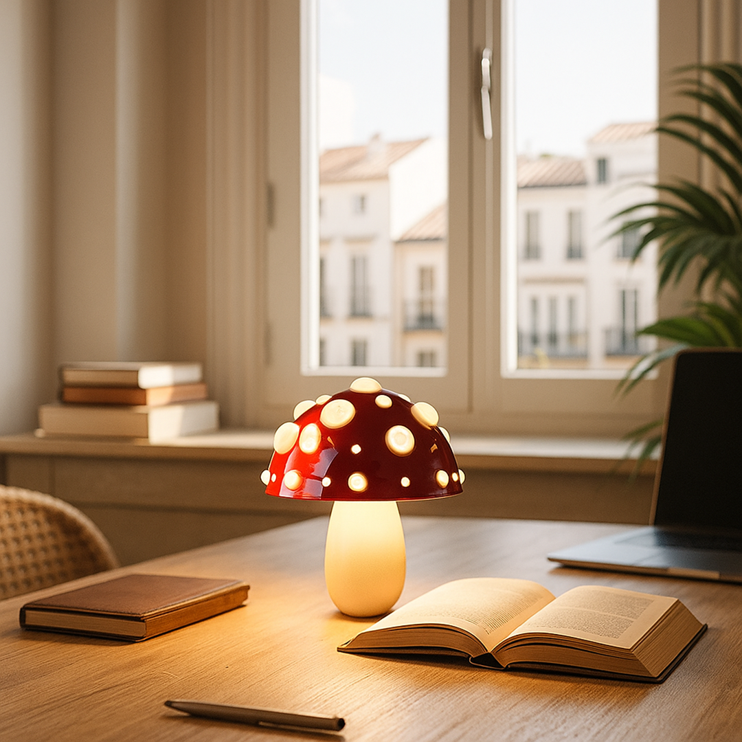 Lámpara de Mesa en Forma de Hongo | Luz Regulable LED