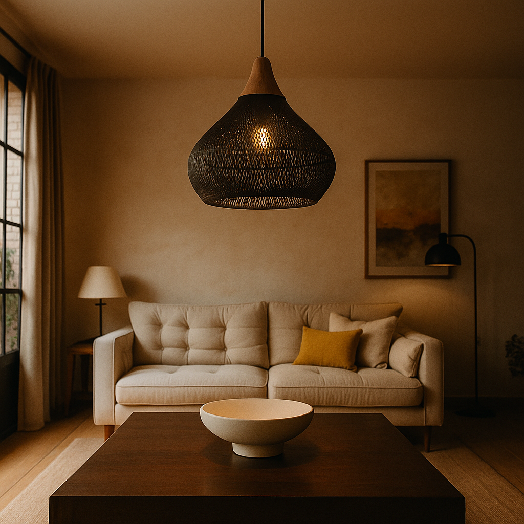 Lámpara Colgante De Ratán | Inspirada En Boho