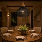 Lámpara Colgante De Ratán | Inspirada En Boho