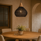 Lámpara Colgante De Ratán | Inspirada En Boho
