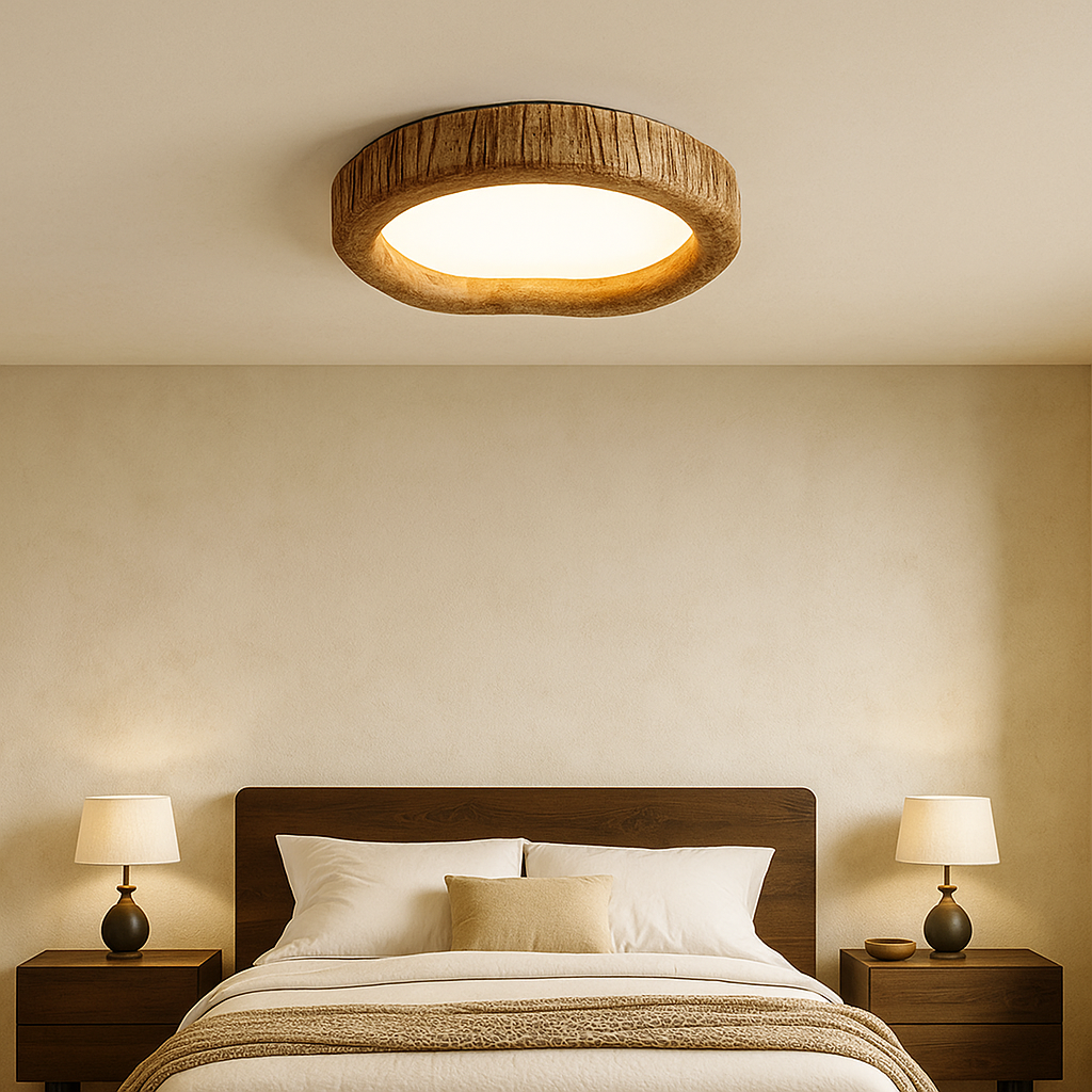 Deckenleuchte mit Holzrahmen | Natürliches Design