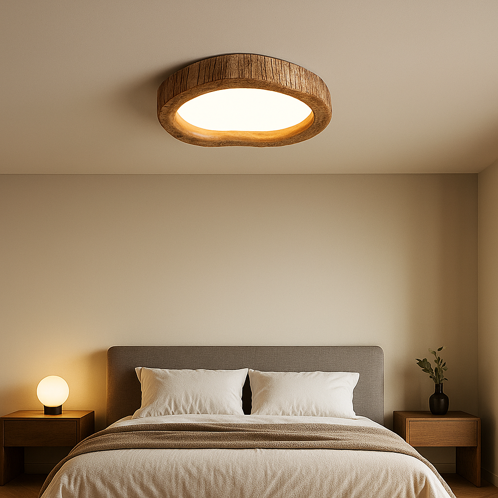Ceiling Lamp with Wooden Frame | Natural Design