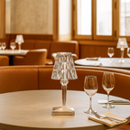 Lámpara de Mesa de Cristal con Forma de Diamante | Luz LED Decorativa