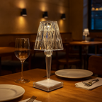 Lámpara de Mesa de Cristal con Forma de Diamante | Luz LED Decorativa