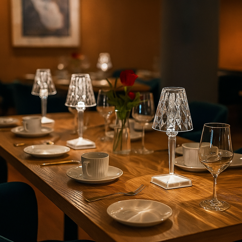 Lámpara de Mesa de Cristal con Forma de Diamante | Luz LED Decorativa