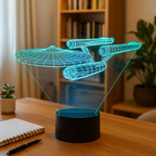 Lámpara 3D con Forma de Nave Espacial | Luz Multicolor