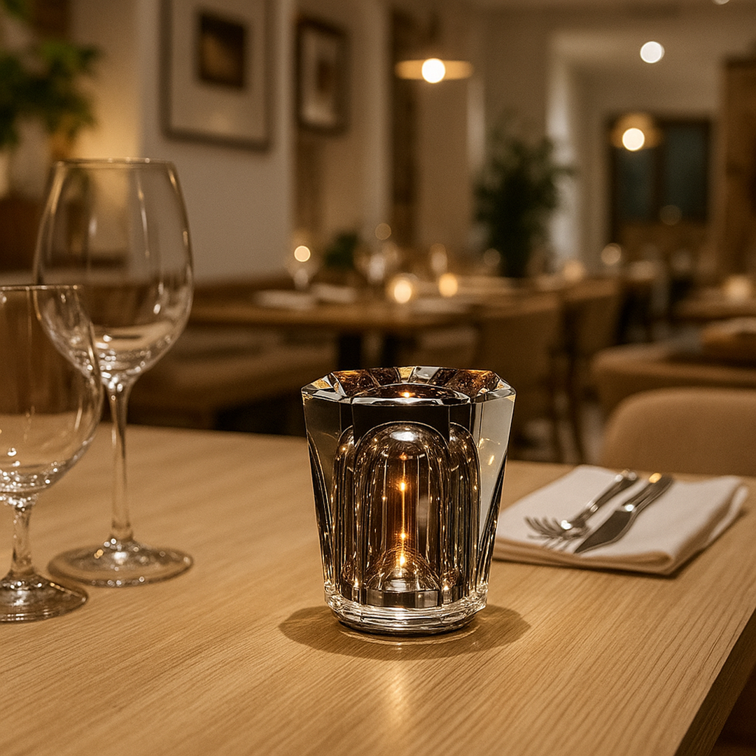 Lámpara de Mesa de Cristal Recargable | Luz para Interior