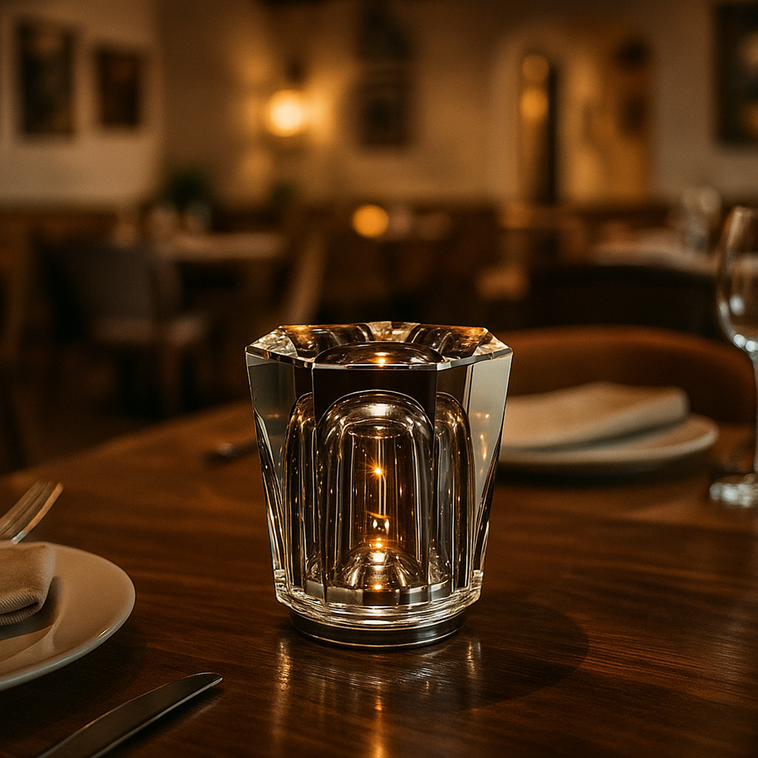 Lámpara de Mesa de Cristal Recargable | Luz para Interior