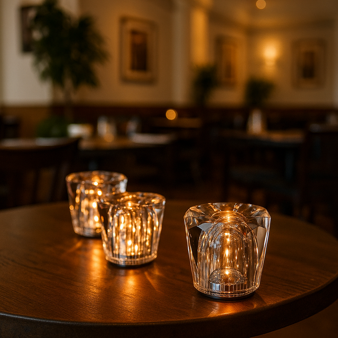 Lámpara de Mesa de Cristal Recargable | Luz para Interior