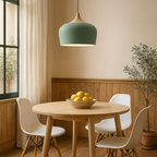 Lámpara de Techo Colgante de Metal y Madera | Tonos Suaves