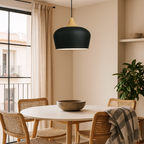 Lámpara de Techo Colgante de Metal y Madera | Tonos Suaves