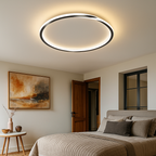 Lámpara de Techo LED Redonda de Hierro y Acrílico | Para Dormitorio