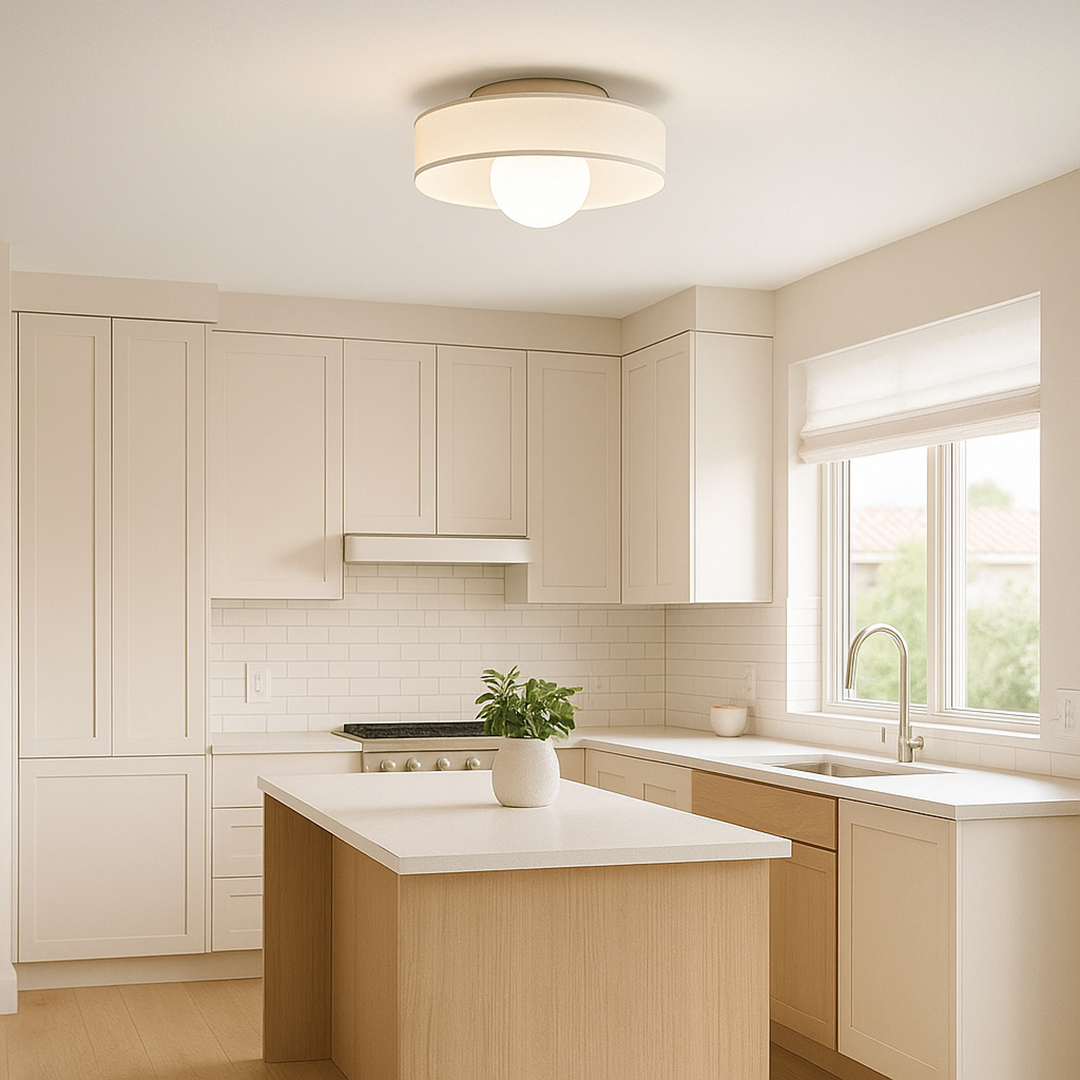 Lámpara de Techo LED Redonda Empotrada Moderna de Vidrio | Para Cocina