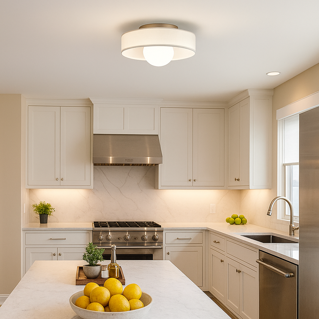 Lámpara de Techo LED Redonda Empotrada Moderna de Vidrio | Para Cocina