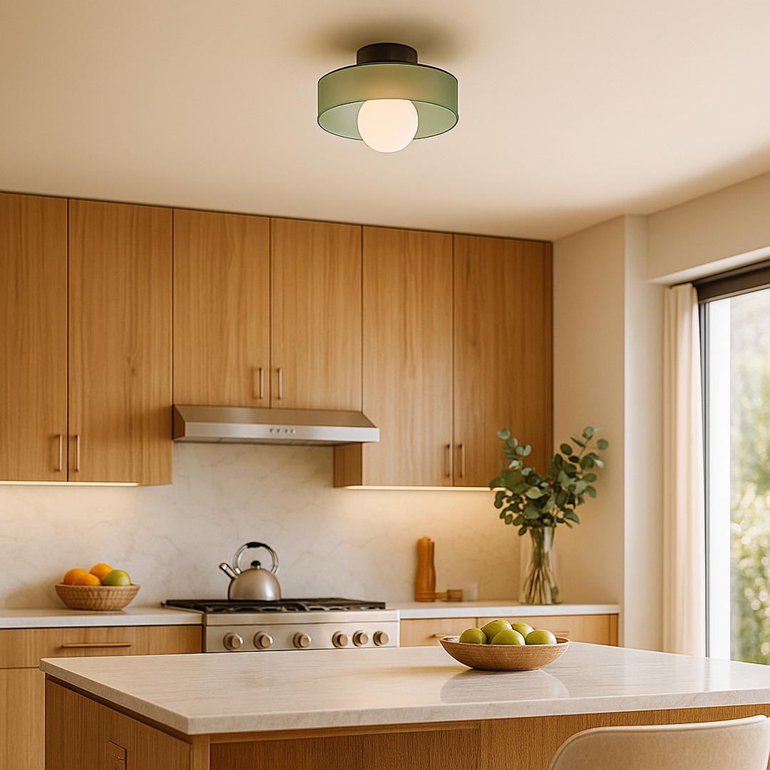 Lámpara de Techo LED Redonda Empotrada Moderna de Vidrio | Para Cocina