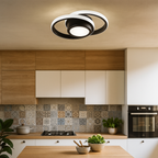 Lámpara de Techo LED de Lujo de Metal y Acrílico | Doble Anillo