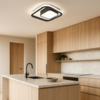 Lámpara de Techo LED de Lujo de Metal y Acrílico | Doble Anillo