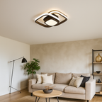 Lámpara de Techo LED de Lujo de Metal y Acrílico | Doble Anillo