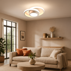 Lámpara de Techo LED de Lujo de Metal y Acrílico | Doble Anillo