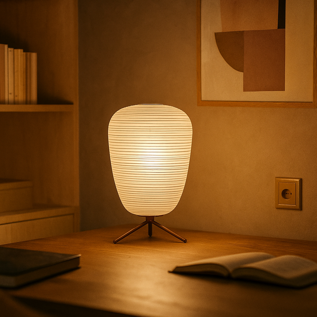 Lámpara de Mesa de Vidrio | Luz Suave para Interior