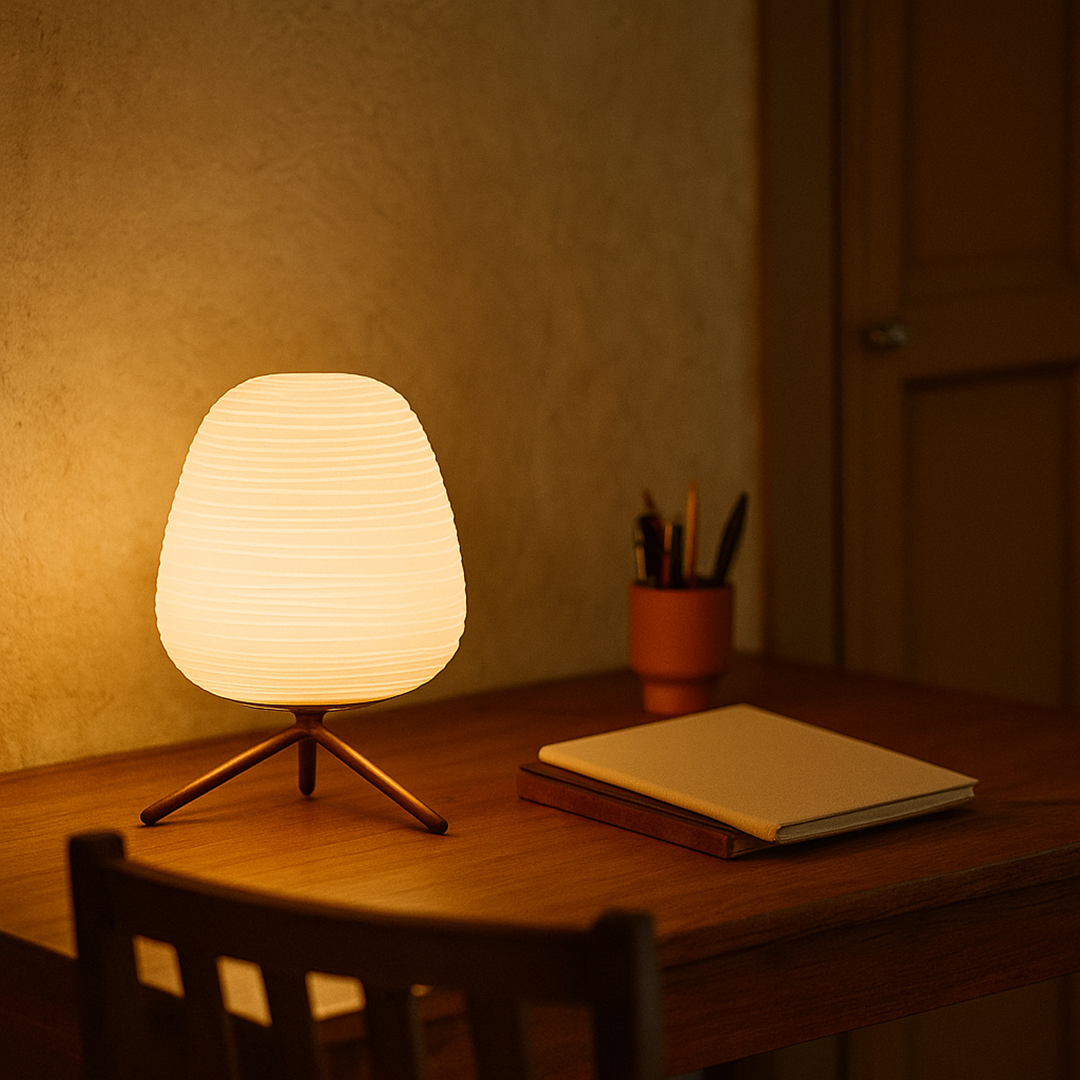 Lámpara de Mesa de Vidrio | Luz Suave para Interior