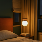 Glass, Wood, and Iron Ceiling Lamp | Scandinavian Style