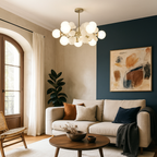 Hanging Ceiling Lamp of Glass and Metal | Multicolored Design