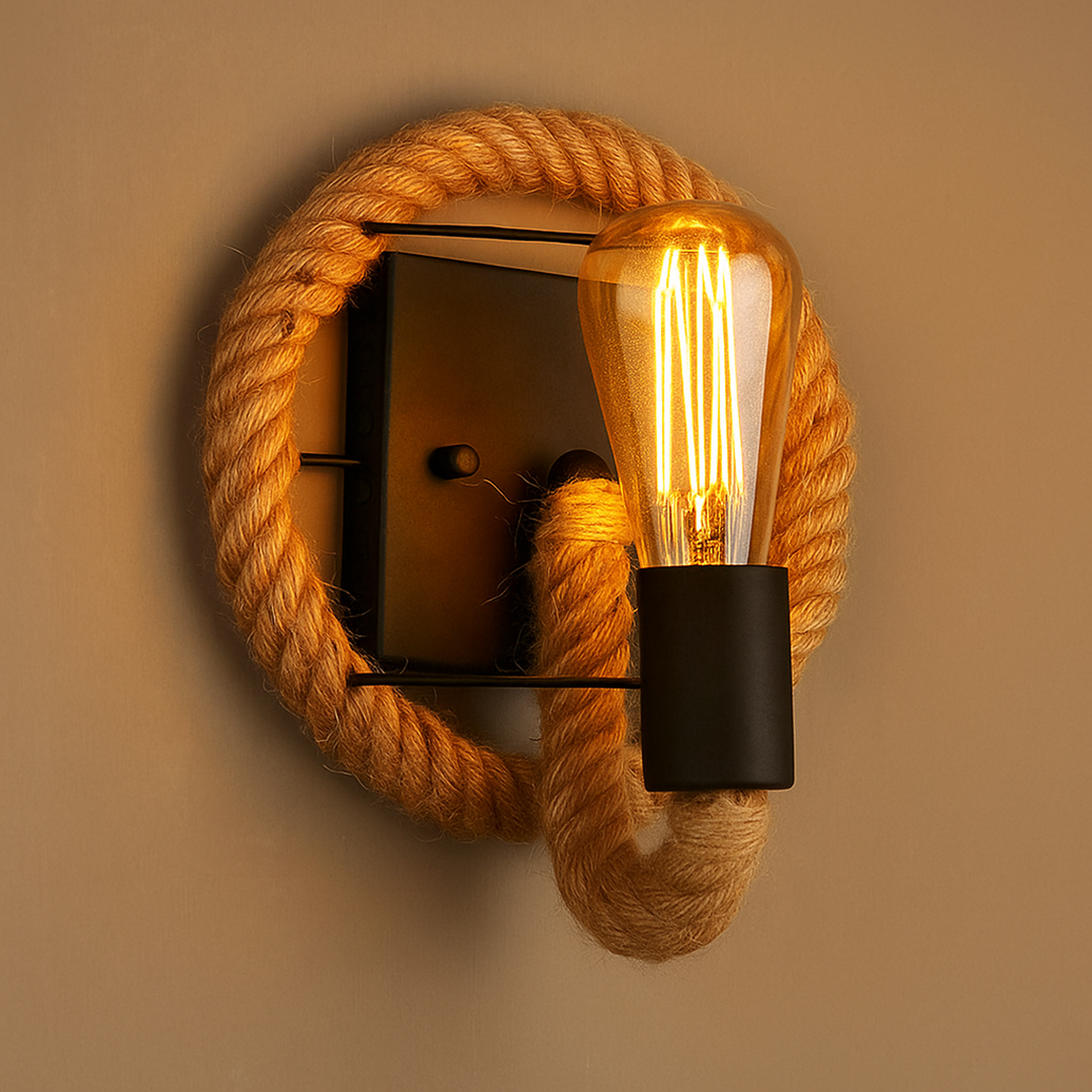 Vintage Scandinavian Wall Lamp | Rope Design