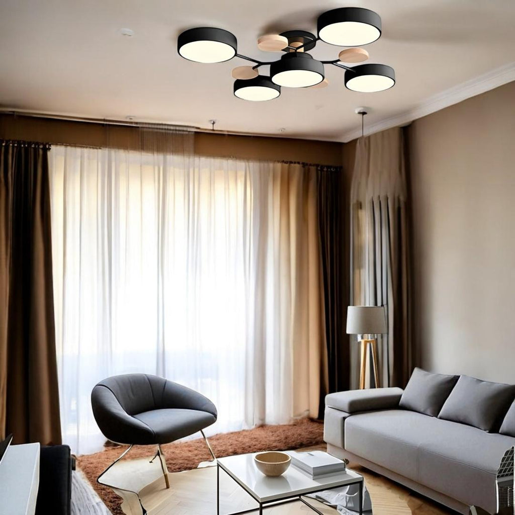 Lámpara Semi-empotrada LED Moderna de Hierro y Acrílico | Redonda