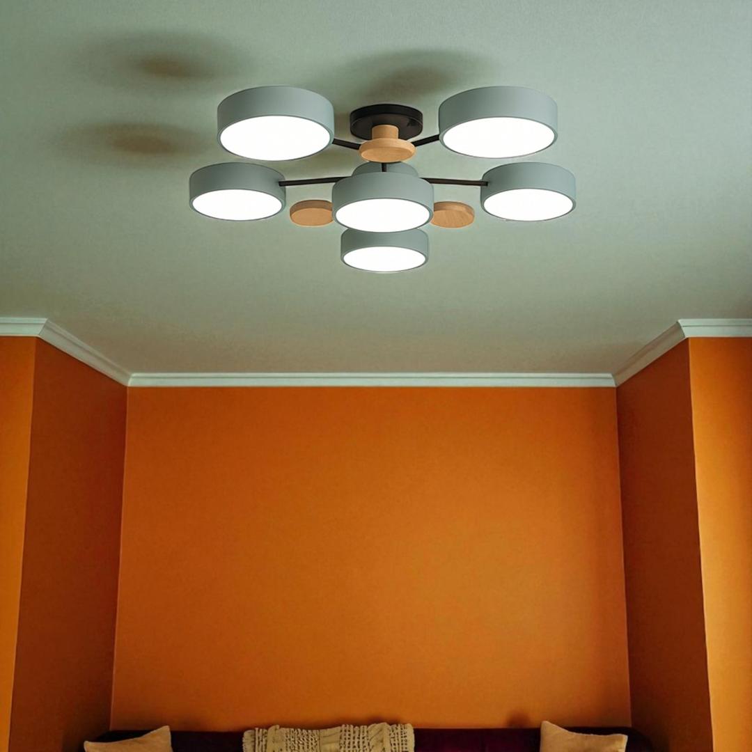 Lámpara Semi-empotrada LED Moderna de Hierro y Acrílico | Redonda