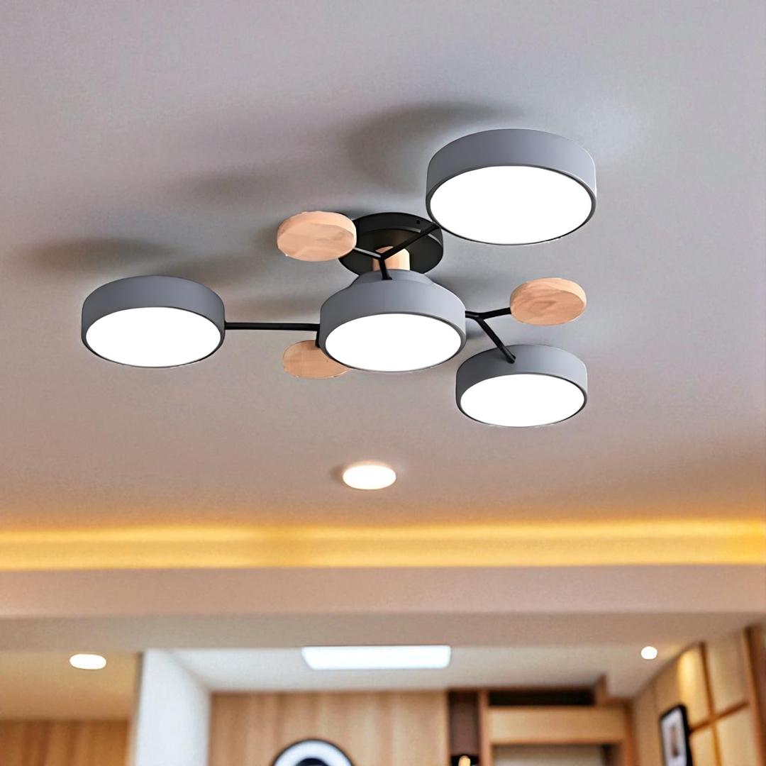 Lámpara Semi-empotrada LED Moderna de Hierro y Acrílico | Redonda